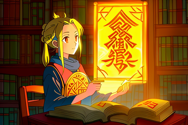 Engineer holding a glowing scroll